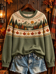 Automne Paysage Motif Design Loisirs Sweatshirt Femme