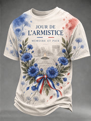 T-shirt manches courtes pour hommes avec imprimé Jour de l'Armistice