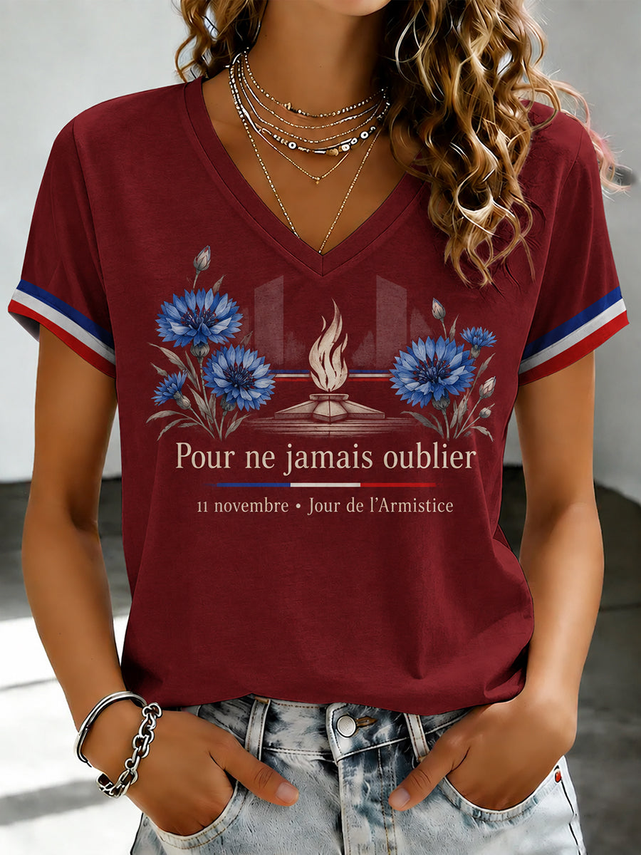 T-shirt imprimé de la Journée de l'Armistice pour femmes