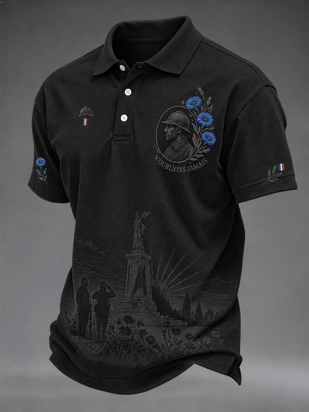 Chemise imprimée pour hommes «N'OUBLIONS JAMAIS»