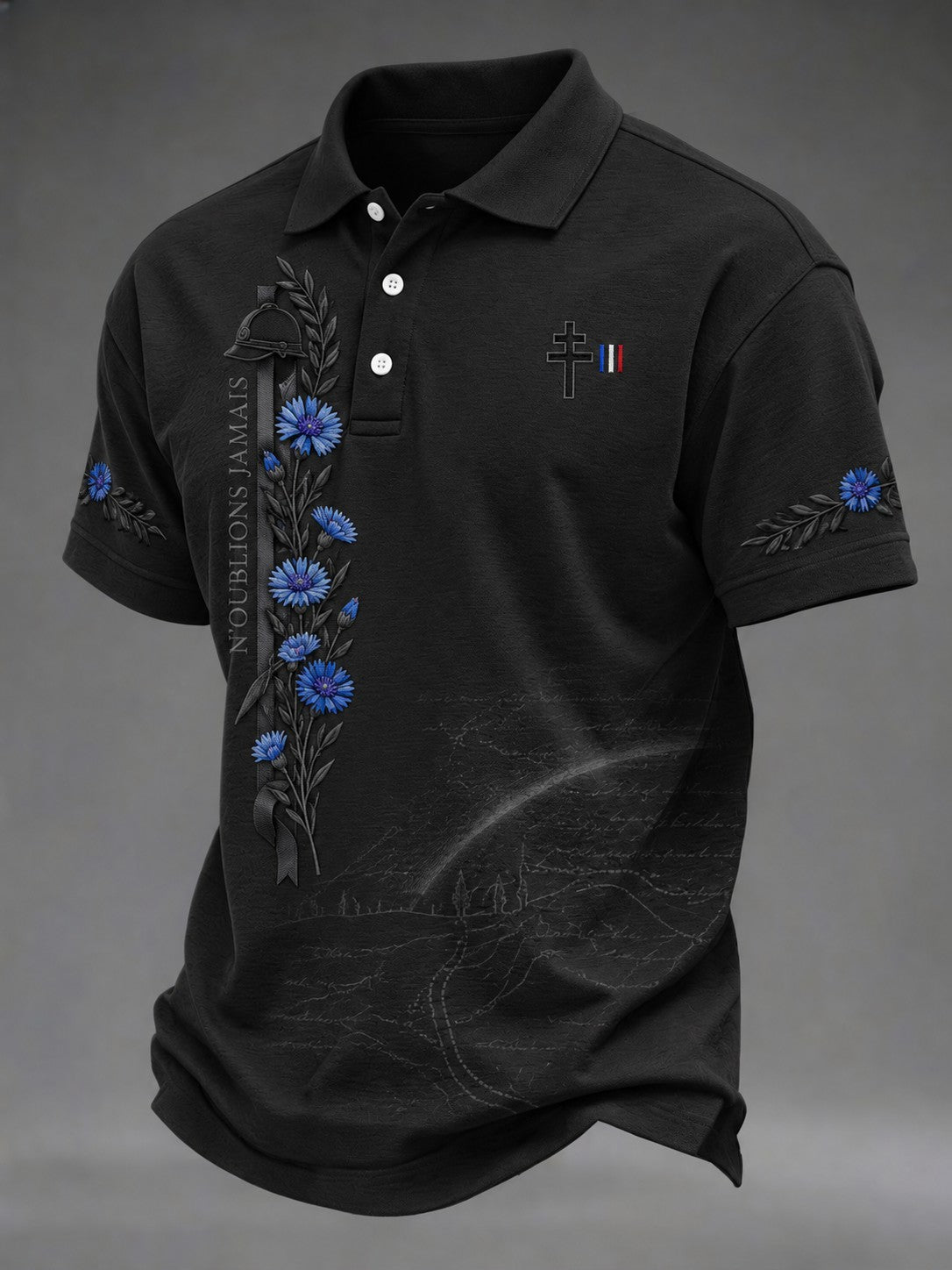 Chemise imprimée pour hommes «N'OUBLIONS JAMAIS»