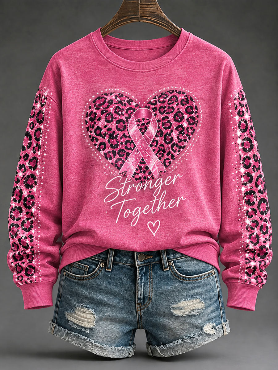 Women's Breast Cancer Awareness Imprimer Sweatshirt Régulier