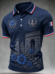 Chemise imprimée commémorative de la Journée de l'Armistice française pour hommes