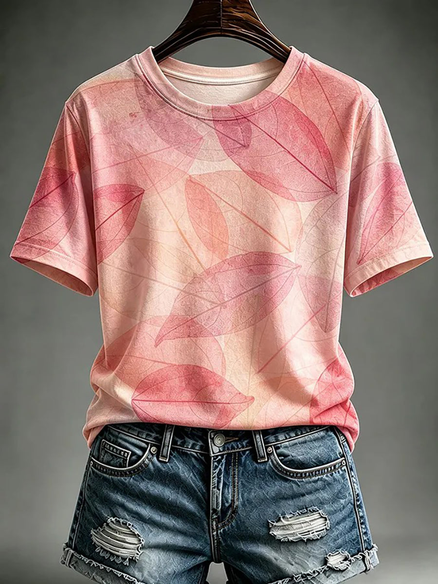 T-shirt rose pour femmes avec imprimé de sensibilisation au cancer du sein