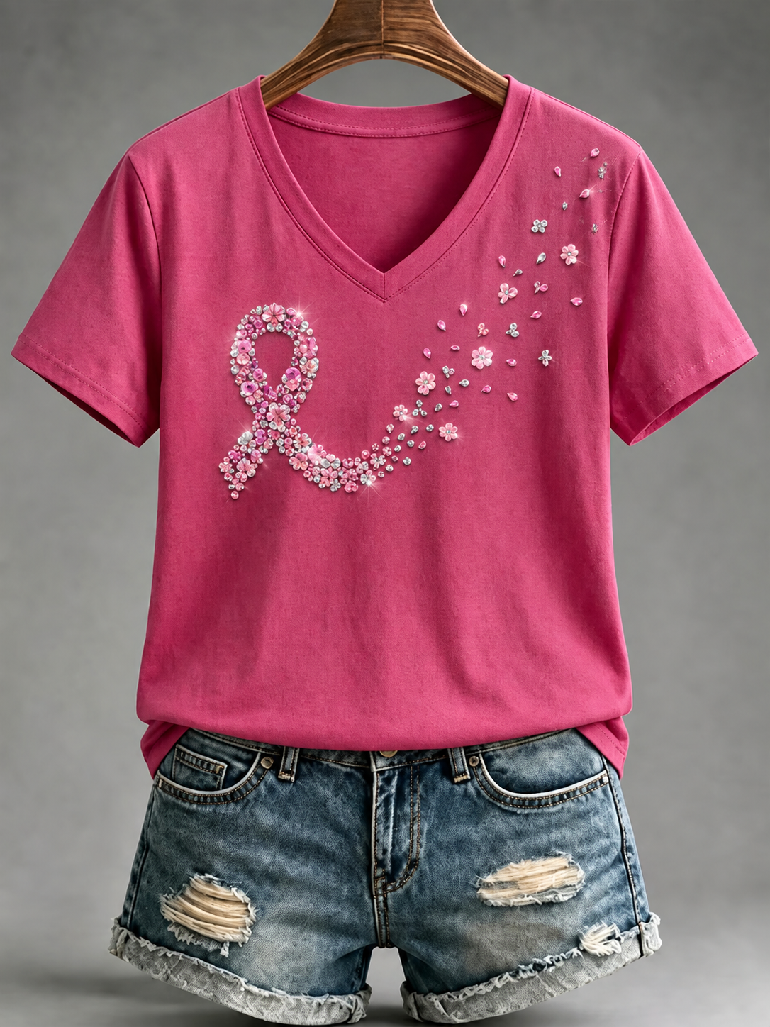 T-shirt à manches courtes pour le cancer du sein chez la femme