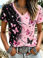 T-shirt à manches courtes pour le cancer du sein chez la femme