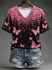 T-shirt à manches courtes pour le cancer du sein chez la femme