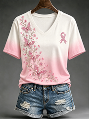 T-shirt à manches courtes pour le cancer du sein chez la femme