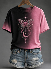 T-shirt rose imprimé de sensibilisation au cancer du sein chez la femme