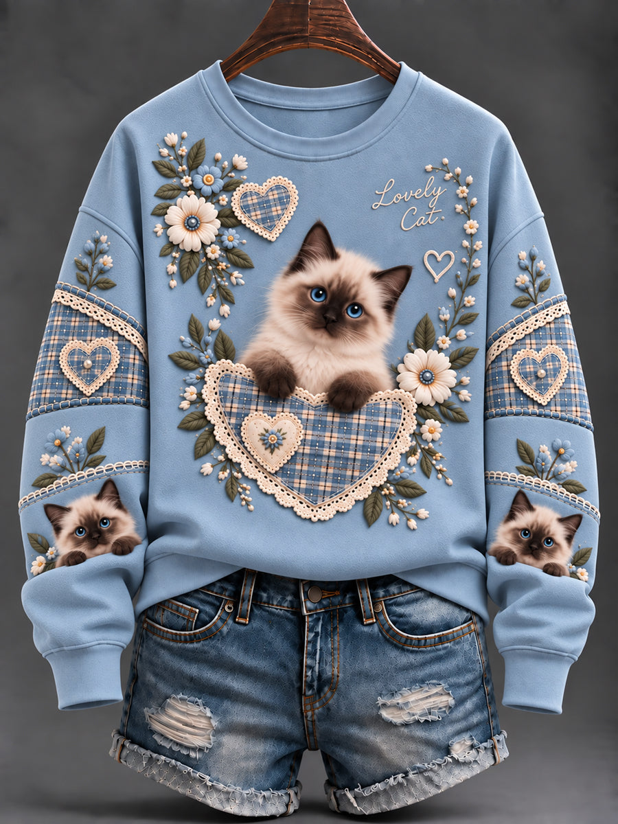 Sweat-shirt Femme Imprimé Animaux Mignons