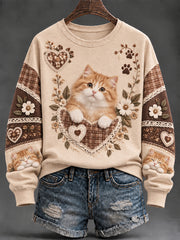Sweat-shirt femme à imprimé animaux mignon