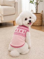 Pattes de chien et Rose Sensibilisation Ruban Motif Animal Sans Manches Gilet