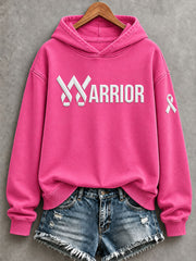 Femmes du cancer du sein Warrior ruban rose Imprimer confortable Hoodie