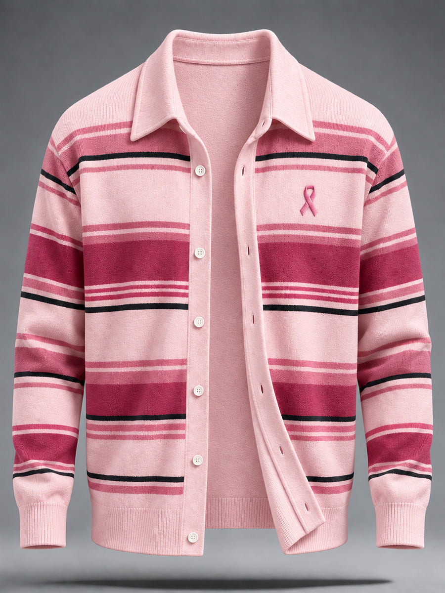 Sweat en fausse laine «Les vrais hommes portent du rose» pour la sensibilisation au cancer du sein chez l’homme