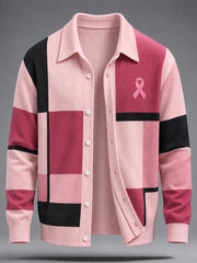 Sensibilisation au cancer du sein pour hommes vrais hommes portent un pull en laine imitation rose