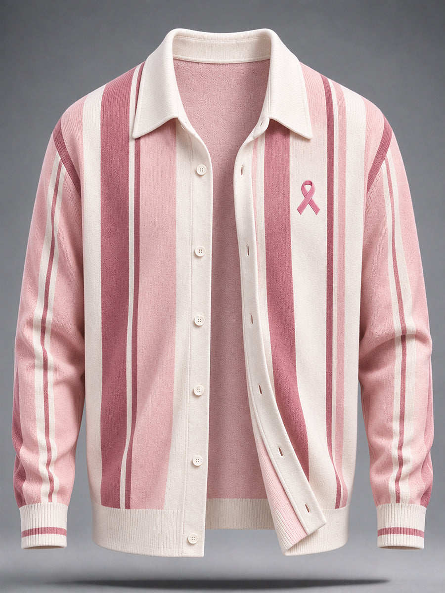 Sweat en fausse laine «Les vrais hommes portent du rose» pour la sensibilisation au cancer du sein chez l’homme