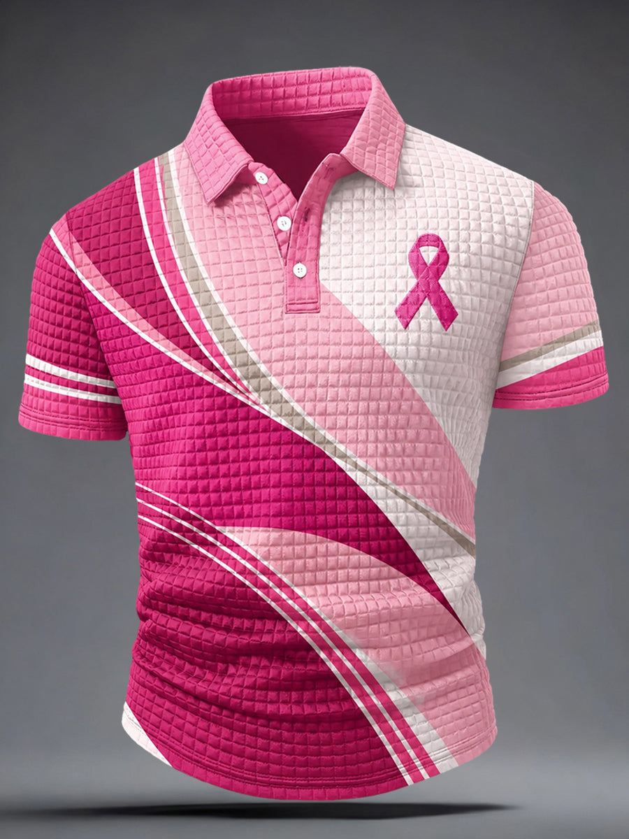 Les vrais hommes portent un t-shirt de sensibilisation au cancer du sein rose.