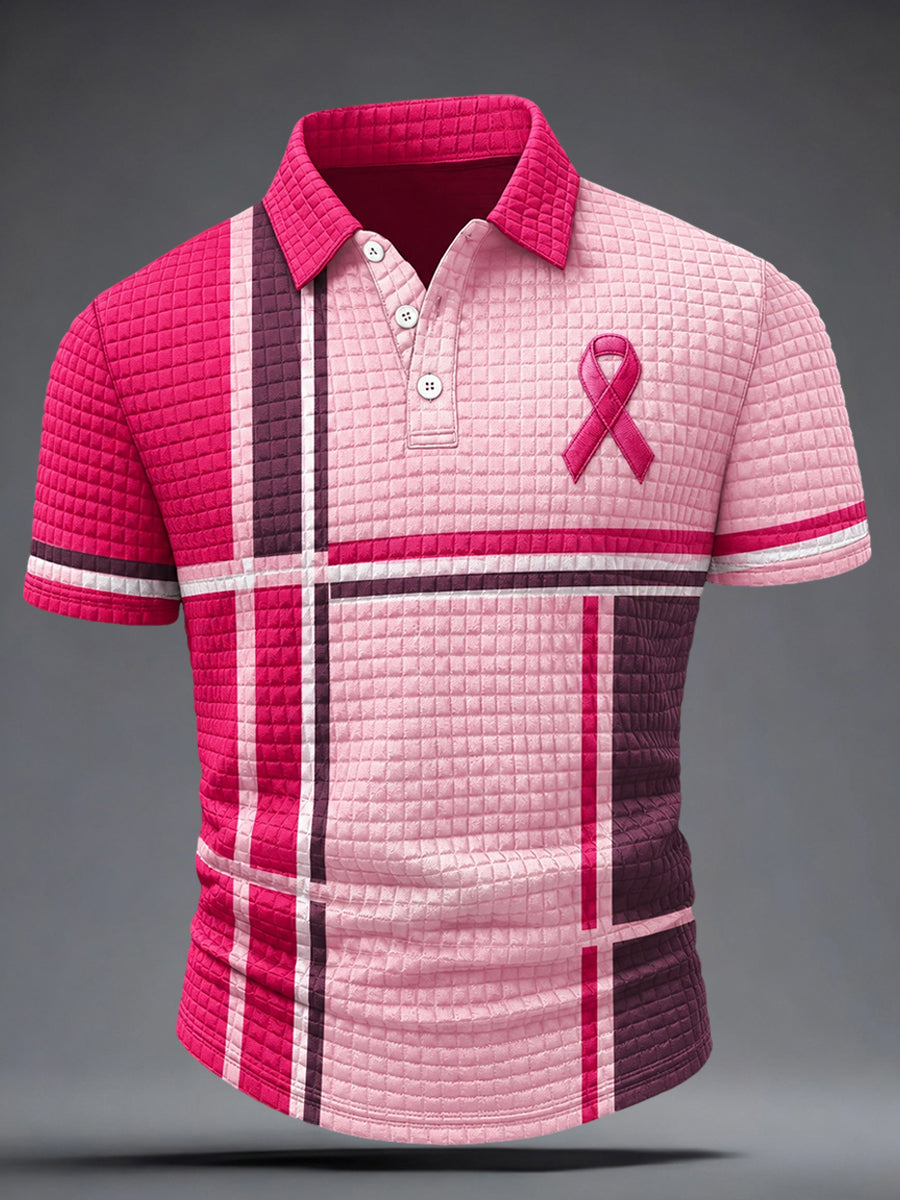 Les vrais hommes portent un t-shirt de sensibilisation au cancer du sein rose.