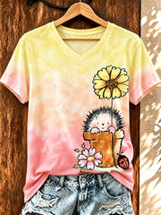 T-shirt humoristique pour femme à imprimé hérisson
