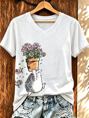 T-shirt humoristique pour femme à imprimé hérisson