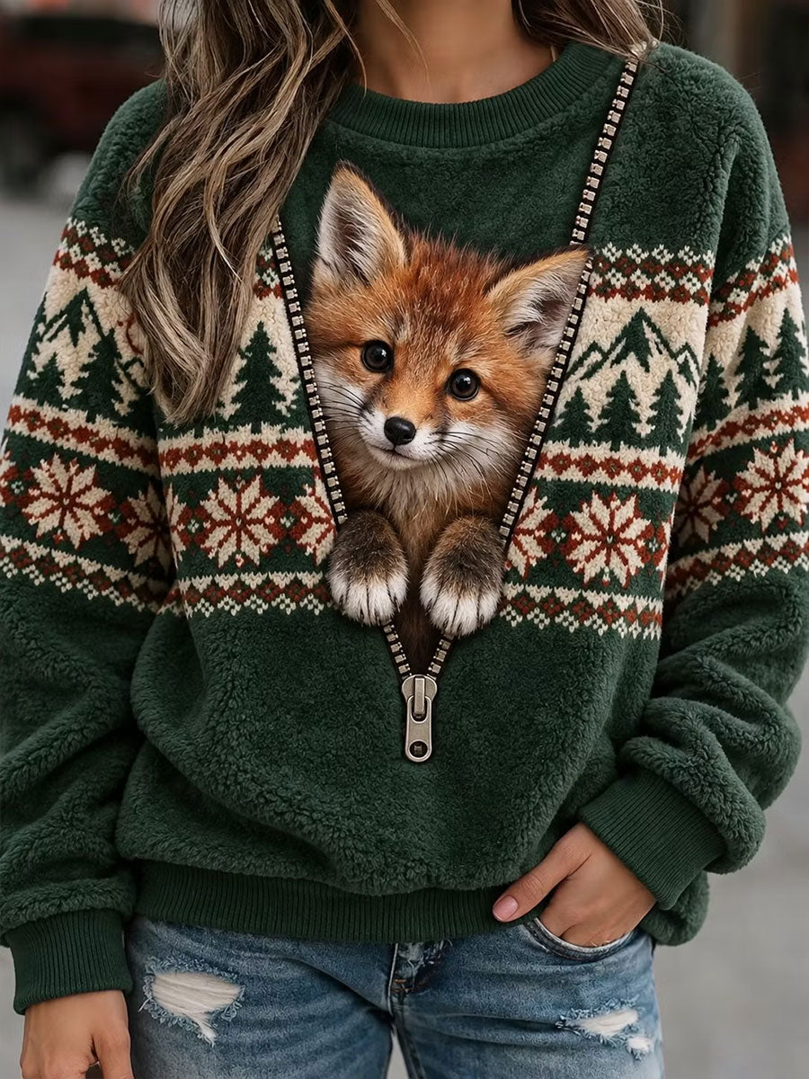 Chandail à capuchon en flanelle de Noël pour femmes