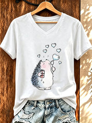 T-shirt humoristique pour femme à imprimé hérisson