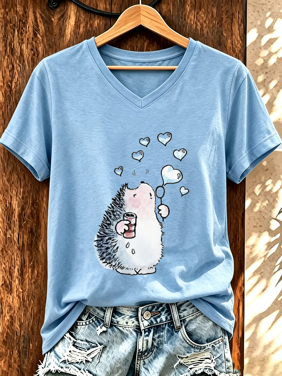 T-shirt humoristique pour femme à imprimé hérisson