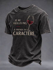 T-shirt pour hommes «Je ne vieillis pas, je prends du caractère»