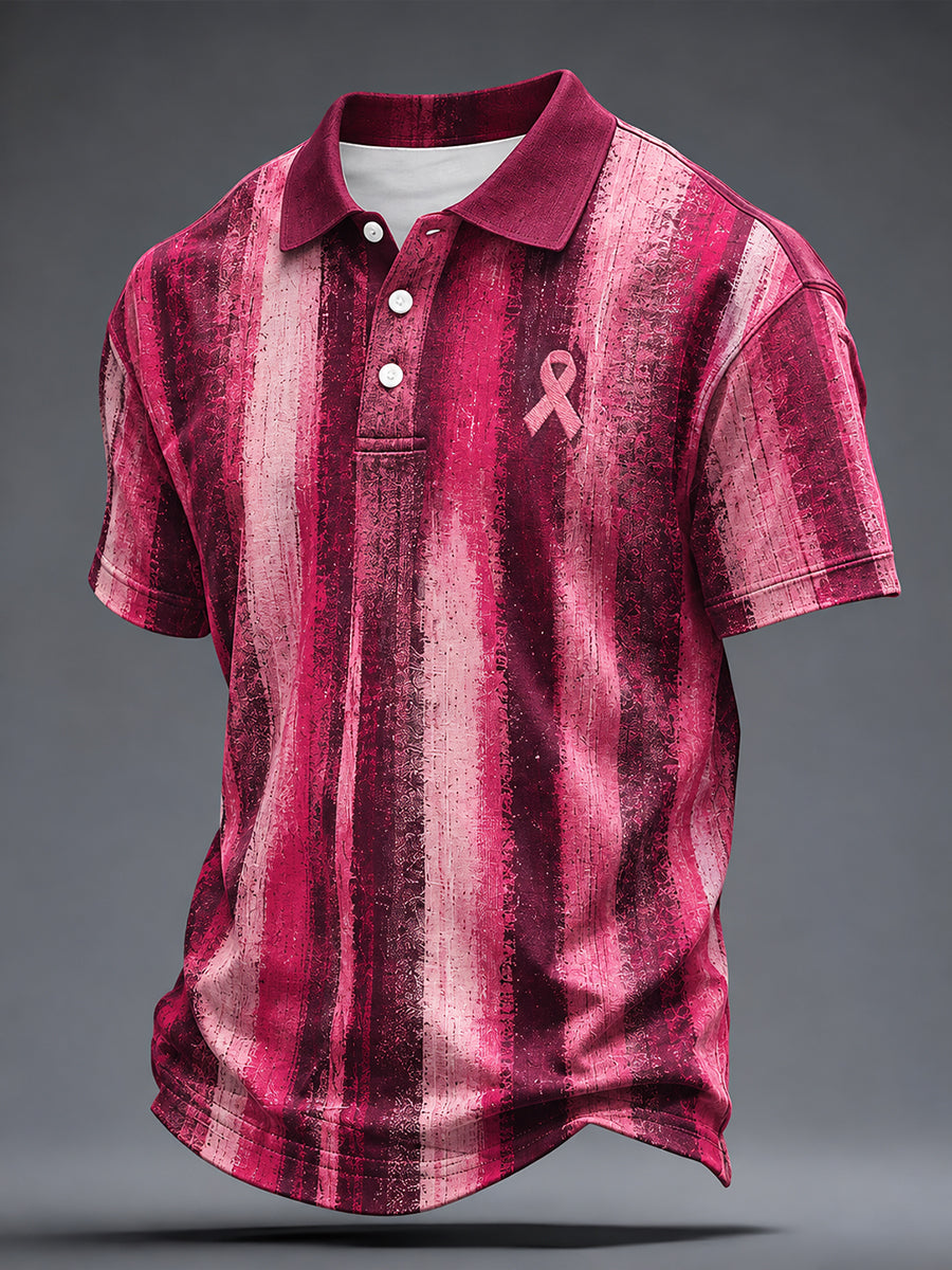 Chemise imprimée de sensibilisation au cancer du sein pour hommes