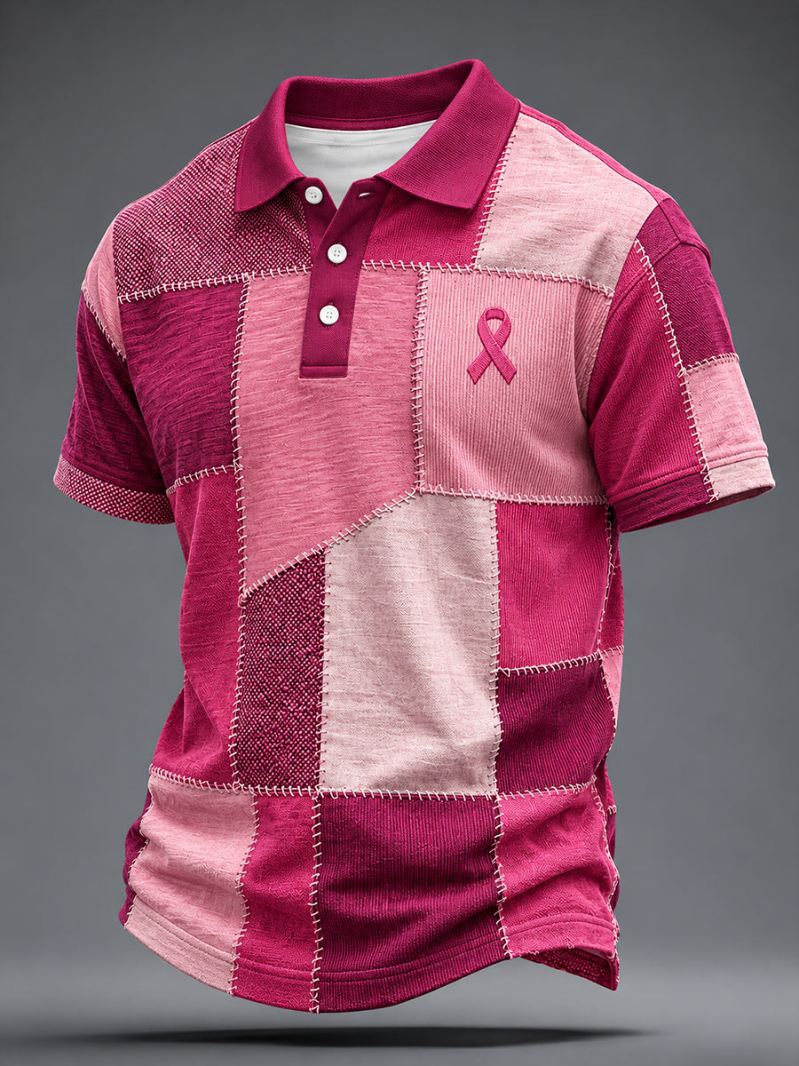 T-shirt imprimé de sensibilisation au cancer du sein chez l'homme