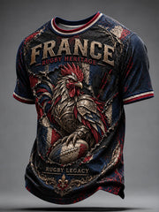 T-shirt imprimé France de rugby pour homme