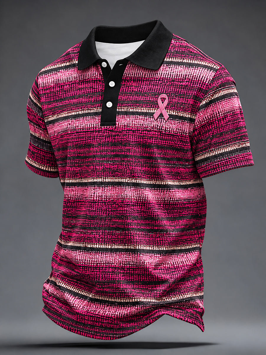 T-shirt imprimé de sensibilisation au cancer du sein chez l'homme