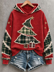 Sweat à Capuche Art de l'Arbre de Noël pour Femme