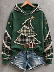 Sweat à Capuche Art de l'Arbre de Noël pour Femme