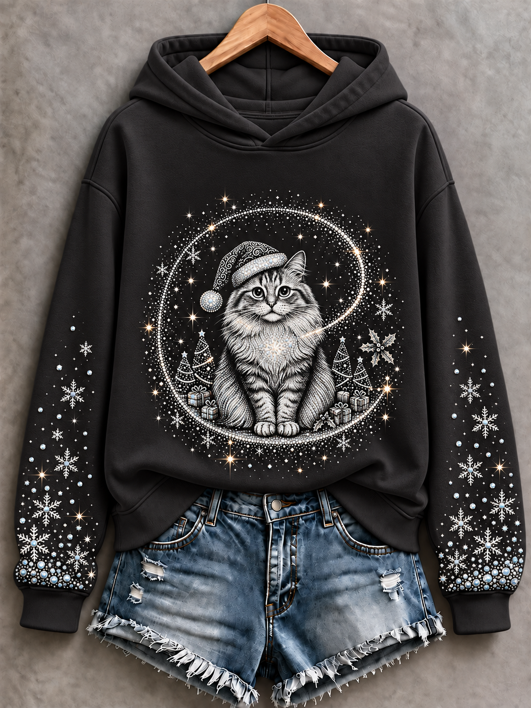 Sweat-shirt régulier de Noël pour femme
