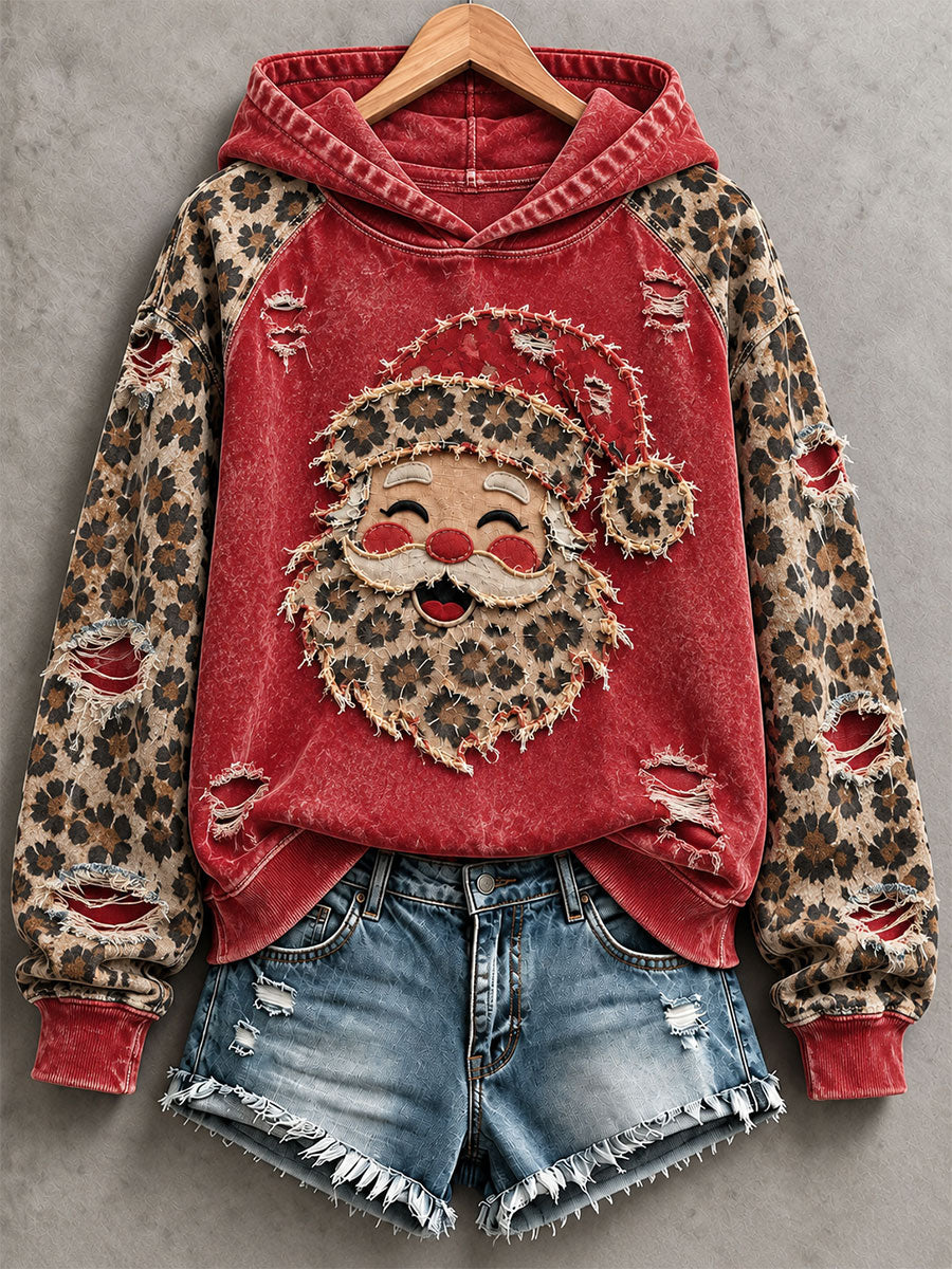 Femmes Vintage Santa Claus Imprimer Hoodies
