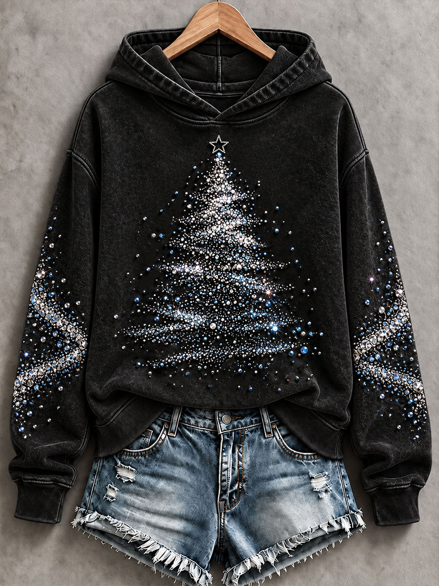 Sweatshirt Femme Arbre de Noël Imprimé Régulier