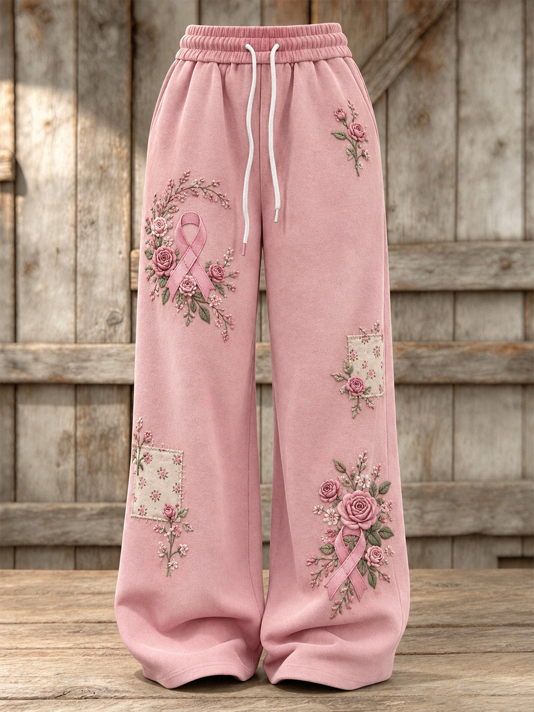 Rose des femmes et Rose Charité Ruban Motif Design Casual Sweatpants