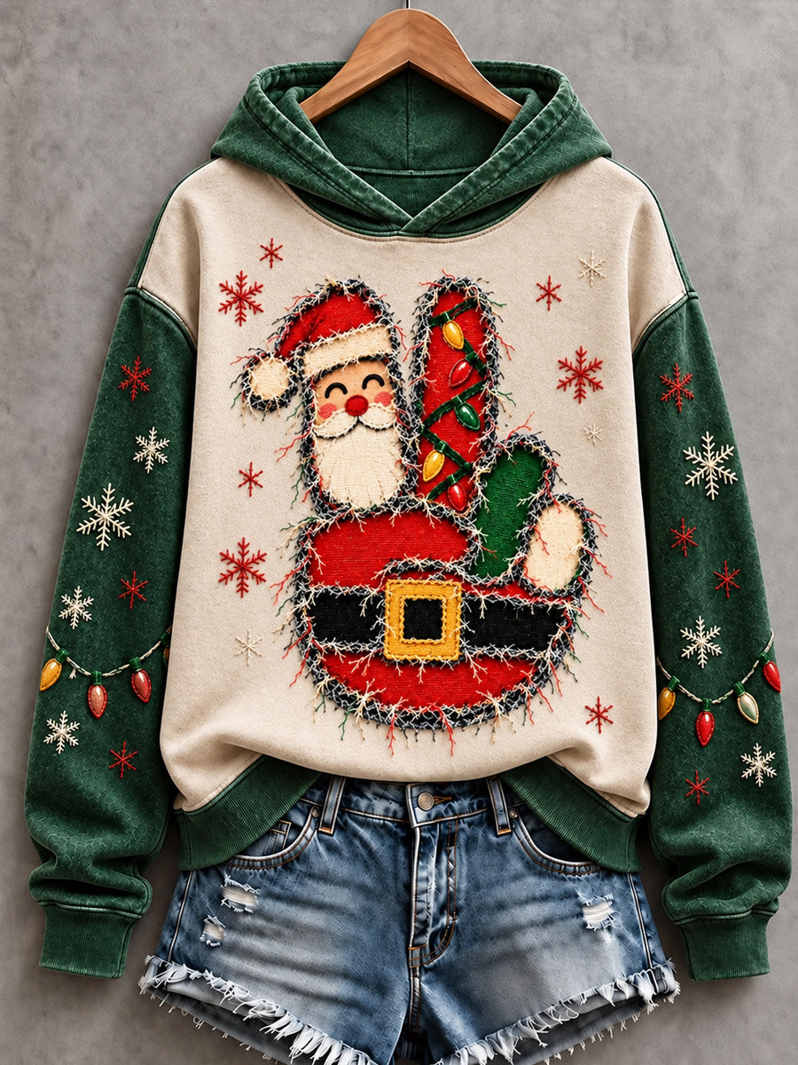 Les femmes de Noël Père Noël Art Imprimé Hoodie