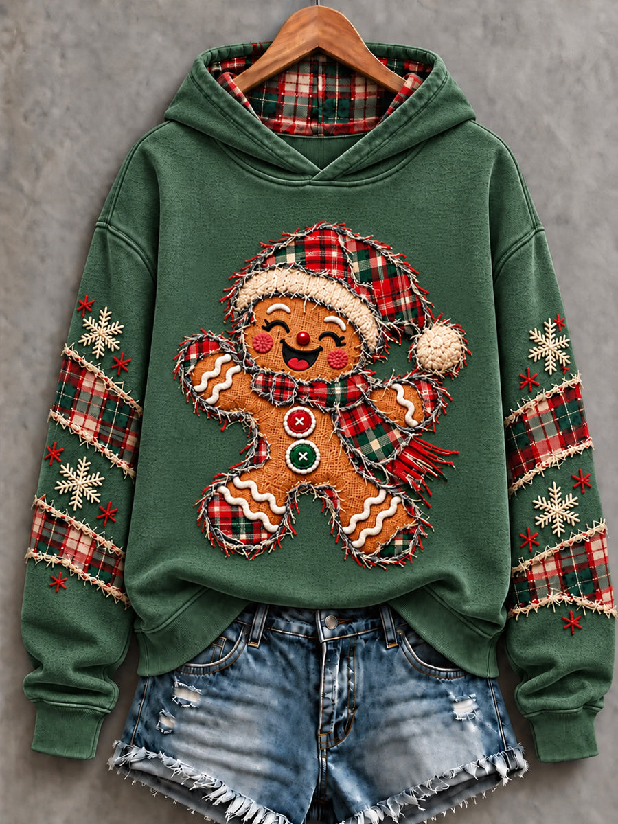 Les femmes de Noël Gingerbread Man Art imprimé Hoodie