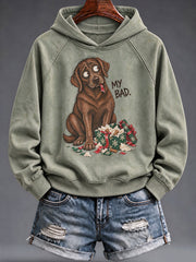 Sweat à capuche drôle de chien de Noël pour femmes