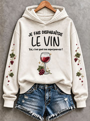 Sweat-shirt femme JE FAIS DISPARAÎTRE LE VIN, coupe classique