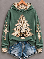 Christian Christmas True Story Art Imprimé Sweat à capuche pour femmes