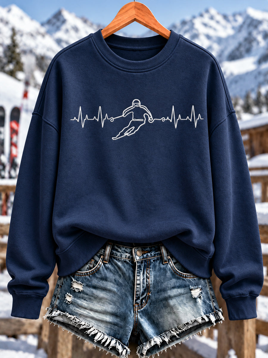 Sweat-shirt imprimé SKI pour femme