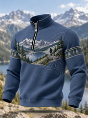 Sweat-shirt décontracté à fermeture éclair pour hommes, motif sentiers sauvages, pour les amoureux de la randonnée
