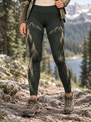 Leggings de randonnée pour femmes, motif sentier en pleine nature, pour les amoureuses de la nature
