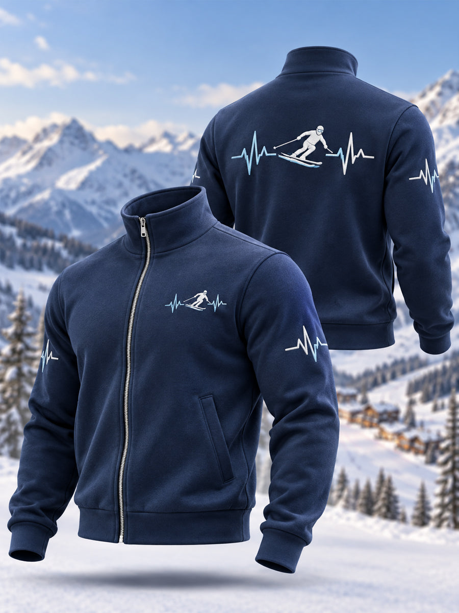 Sweat-shirt décontracté à fermeture éclair pour amateurs de ski, prêt pour la saison hivernale