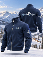 Sweat-shirt décontracté à fermeture éclair pour amateurs de ski, prêt pour la saison hivernale