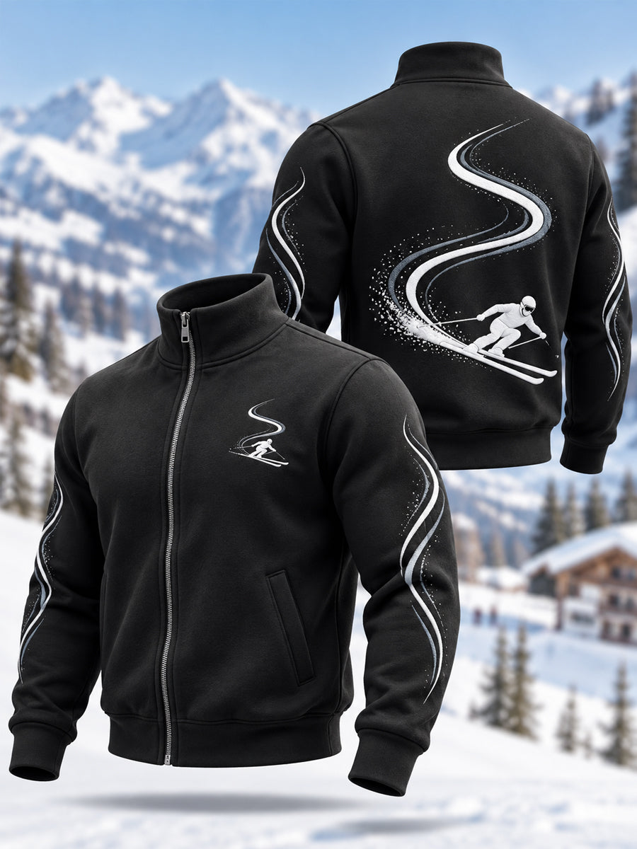 Sweat-shirt décontracté à fermeture éclair pour amateurs de ski, prêt pour la saison hivernale
