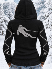 Sweats à capuche double planche de ski pour femme